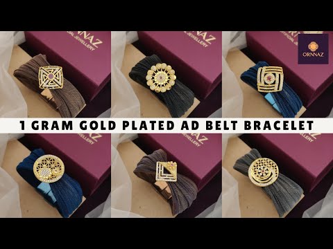 Designer 1 Gram Gold Plated Ad Belt Bracelet - Latest Design Bracelet for Women Online