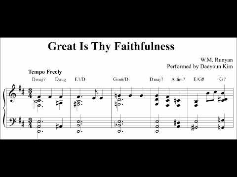 'Great Is Thy Faithfulness'(오 신실하신 주) for solo piano (sheet music)