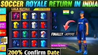 Jersey Royale Return Date Confirm/Jersey Royale Kab Aayega/Soccer Royale Return/New Event Free Fire