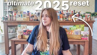 ULTIMATE Kitchen Clean & Declutter for 2025 Reset (cleaning & inventorying pantry + fridge) pt.2