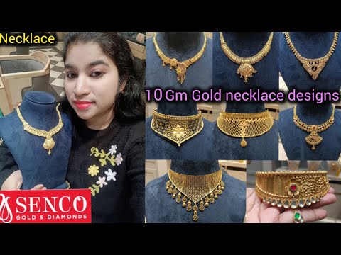 Senco Gold necklace designs starts 10 Gm| light weight gold necklace designs/Choker designs