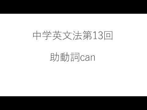 ⑬助動詞can