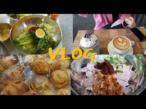 fam VLOG 부부일상 브이로그 : 벚꽃나들이 (ft.쫄면, 부대찌개) korean  Spicy Cold Chewy Noodles, jjolmyeon, Sausage Stew