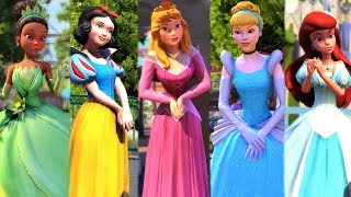 ♡ Every Time I Meet Disney Princess in Disneyland (All Disney Characters Hugs and Dances)