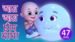 আয়  আয়  চাঁদ মামা  - Aye Aye Chand Mama -  Bengali Rhymes for Children | Jugnu Kids Bangla