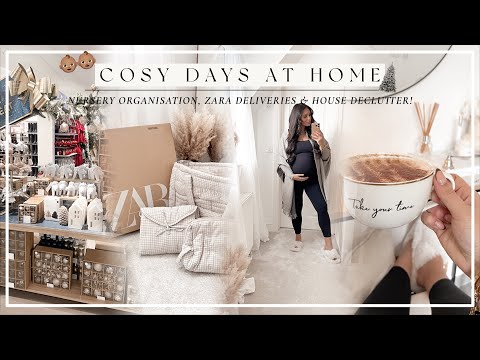 COSY DAY AT HOME | Nursery Organisation, Zara Deliveries, House Declutter & Christmas New In!