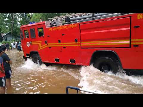 Fire Engine in Flood water | near to Brilliant Study Centre Pala, India