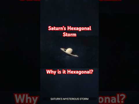 Saturn’s Hexagonal Storm: A Cosmic Mystery! #Saturn #HexagonalStorm #SpaceFacts #IntroFact #Shorts