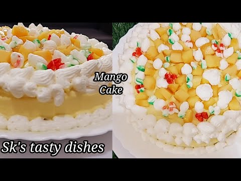 Soft And Spongy Mango Cake Recipe | Birthday Cake Recipe | Sk's Tasty Dishes