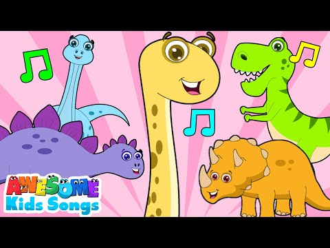 Dinosaur Songs for Kids | Fun Dino Facts & Learn Counting | #AwesomeKidsSongs