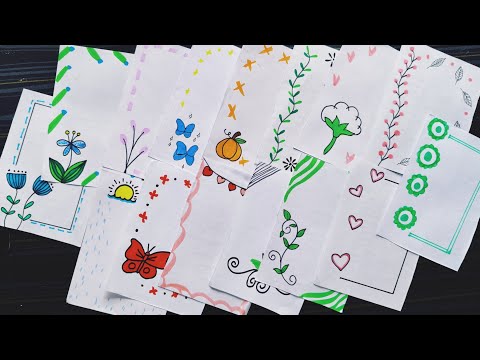 20 CUTE BORDER DESIGNS/PROJECT WORK DESIGNS/A4 SHEET/FILE/FRONT PAGE DESIGN FOR SCHOOL PROJECTS