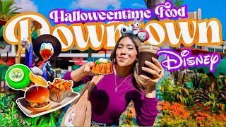 Disney Halloween Time FOOD At Downtown Disney | NEW Caramel Apple Cookie | DISNEYLAND Resort 2024