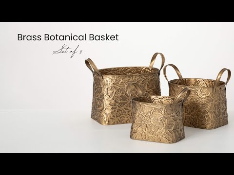 Brass Botanical Basket Set