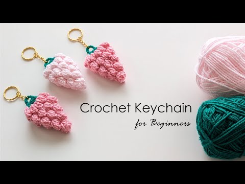 How to Crochet Strawberry keychain for beginners l l Easy crochet tutorial for beginners