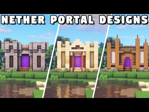 Minecraft: 3 Unique Nether Portal Designs! (Tutorial)