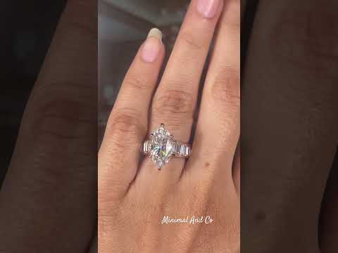 Marquise Moissanite Engagement Ring