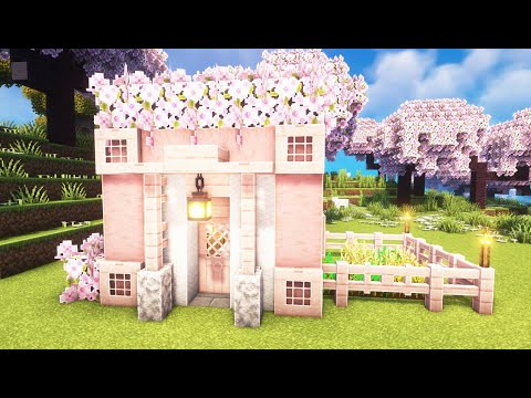 Minecraft: How to Build a Starter House Tutorial (Easy) I Cherry Blossom