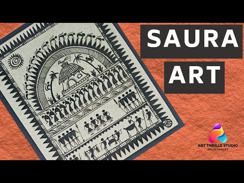 Saura Art | Indian Tribal Art | Art Thrills Studio #ArtThrillsStudio #SauraArt #SauraPainting