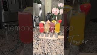 Lemonade Mimosas Drink Tower✨ #mimosa #mimosas #drinks #cocktails #recipe #cheers