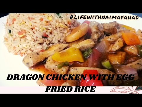 Restaurant Style Dragon Chicken with Egg Fried Rice 😍 #chineserecipes #wintersspecial #easynsimple