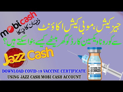 How To Download Covid Vaccine Certificate Paying Fee Using Jazz Cash/Mobicash