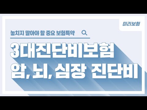 [미리보험] 암보험 보장내용(뇌혈관질환진단비, 허혈성심장진단비) 3대 진단비 보장 내용