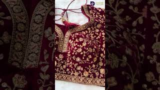 Stunning Maroon Bridal Blouse #bridalblouse #weddingblouses #blousedesign