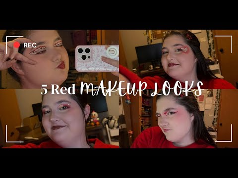 5 Red Makeup Looks | Valentines, Hearts, and lot of red