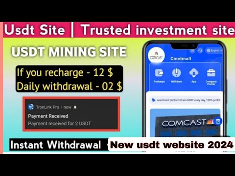 New Usdt Earning Site 😇 Usdt Mining Site Usdt Earning plateform 2024 🤑 Free Usdt 💲 Usdt Investment💲