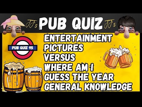 Pub Quiz No95 - 6 Different Rounds - 36 Questions & Answers - 80 Points to Win. trivia/Fun Quiz