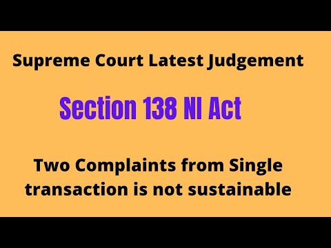 Supreme Court/Latest/Judgements/138 NI Act/Two complaint from single transaction can not sustainable