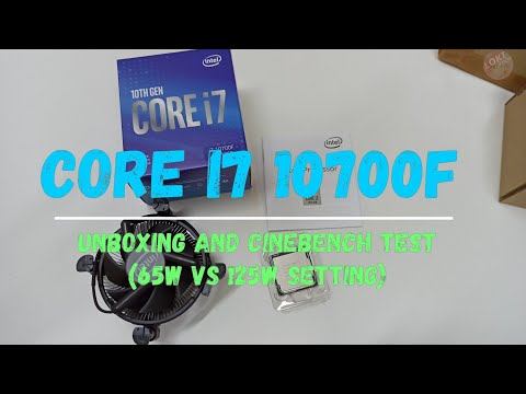 Unboxing intel Core i7 10700F plus Cinebench R23 Test 65w vs 125w config