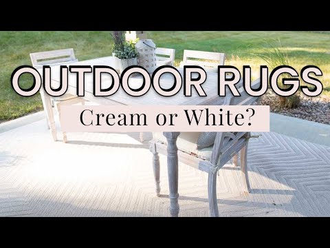 Cream and White Outdoor Rugs Under Patio Furniture | Decorating Inspiration for Average House