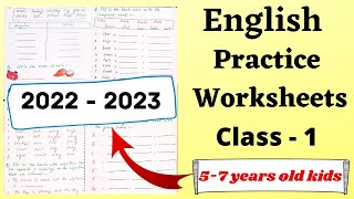 Daily Practice English Worksheet for Class 1|English Worksheet for Class1| Class 1 English Worksheet