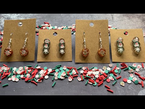 Cute!  Christmas Beginner UV Resin Earrings!  🎄These make great ❄️gifts!!!  Christmas Resin Ideas!