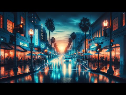 DRIVING LOS ANGELES streets in the Rain at NIGHT. 4K HDR