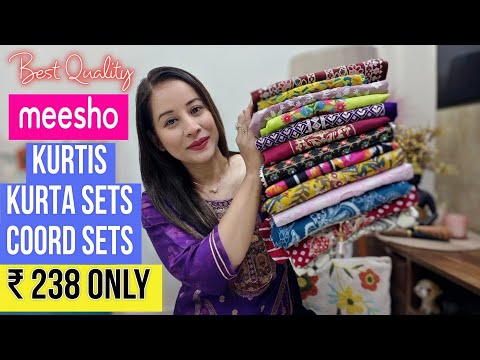 🌺Meesho Top 15 Kurtis/Kurta Dupatta Set/Cord Set haul Starting ₹238🌺Embroidery Special kurti #meesho