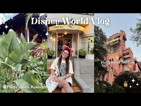 DISNEY WORLD VLOG ✨🏰 DAY 1 | Polynesian Resort, Kona Cafe, Trader Sam's & Hollywood Studios evening!