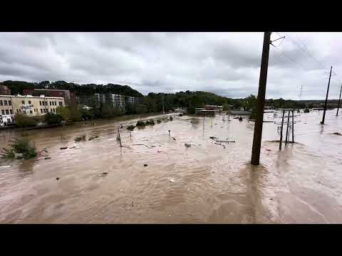 Asheville Flood - no electricity, no water, no cell service, and interstates are blocked…