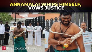 Anna University assault case: TN BJP chief Annamalai whips himself, walks barefoot seeking justice