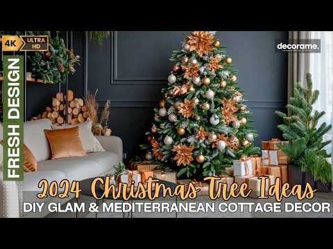 2024 Christmas Tree Ideas: DIY Glam & Mediterranean Cottage Decor Style