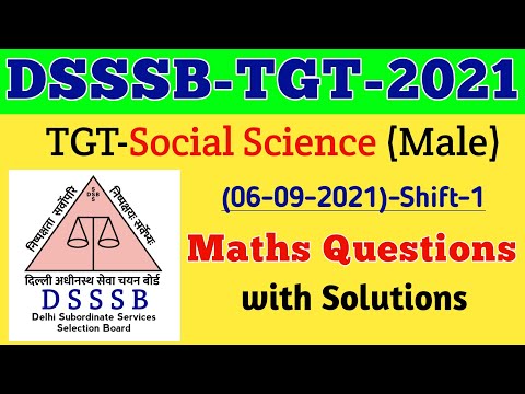 DSSSB TGT SOCIAL SCIENCE PAPER 2021 (Shift-1) | Dsssb tgt SST paper maths Questions 2021 online exam