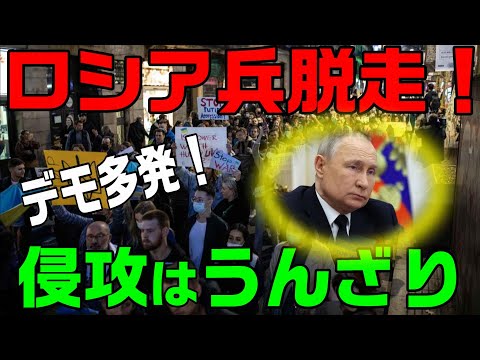 【海外の反応】ロシア兵脱走&デモ多発！ウクライナ侵攻はうんざり！