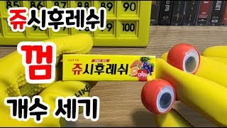 [개수 세기] 역시 껌은 롯데 껌? 쥬시후레쉬 껌 개수 세기 레트로 감성이 녹아든 껌 포장지