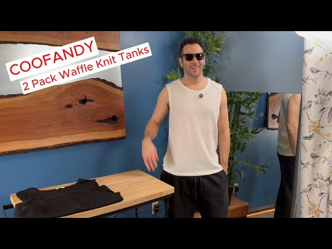 Coofandy 2 Pack Waffle Knit Sleeveless Shirt breathable and lightweight #tanktop #mensfashion