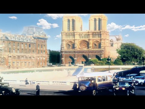 Magnificent Paris 1920's in color [60fps, Remastered] w/sound design added