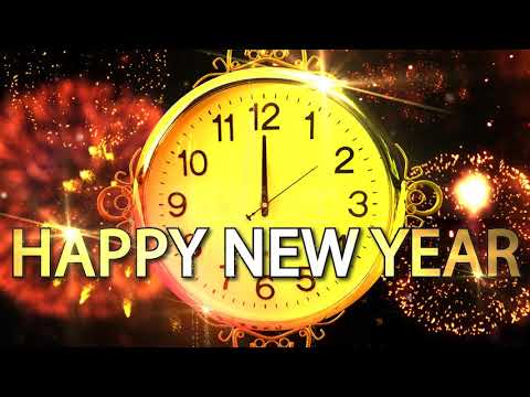 Happy New Year CLOCK 2020 ( v 683 ) Countdown Timer with Sound Effects + Voice 4K