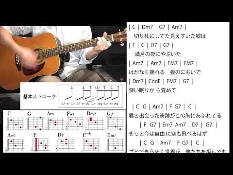 (4A)「空も飛べるはず」スピッツ 8ビートストローク最終課題曲【コード譜】