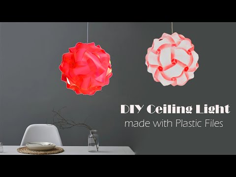 DIY Ceiling light made with Old Plastic Files l l DIY Chandelier light l l Best out of waste