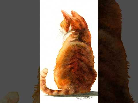 1 Layer Watercolor Challenge #tracylizottestudios #1layerwatercolor #catpainting